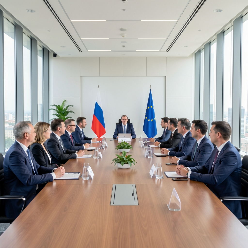 Панорама центра Брисела са зградом Европске комисије Берлемон у сунчан дан, европске заставе на ветру